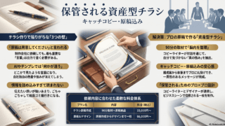 【保管される資産型チラシ】キャッチコピー・原稿＆デザイン